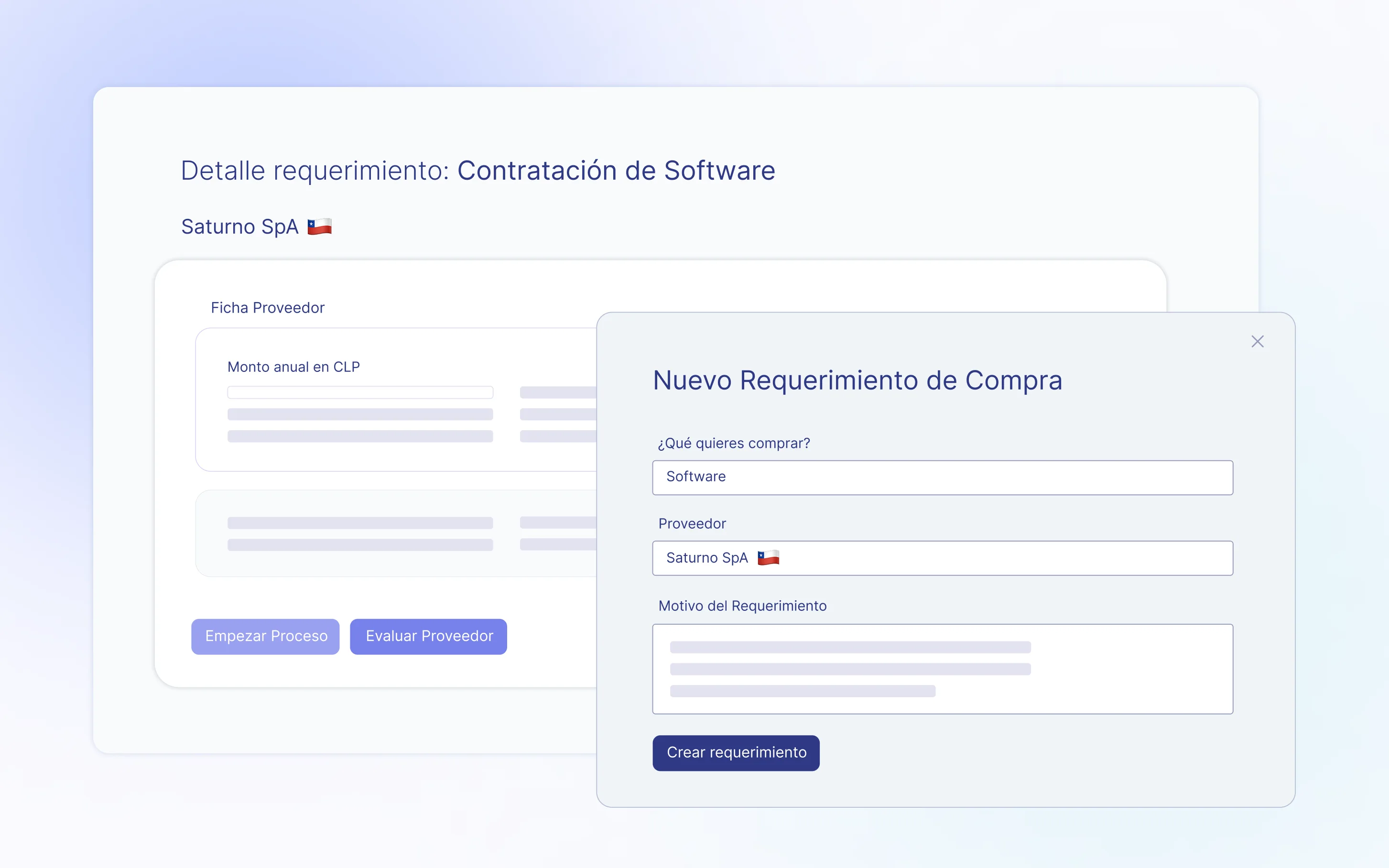 Módulo de Requerimientos de Compra: punto de entrada único para requerimientos de compra y evaluación de proveedores