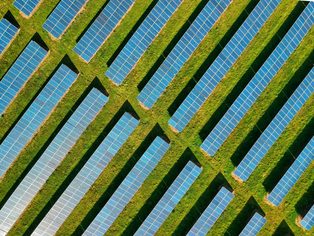 Parque de paneles solares y su cadena de proveedores