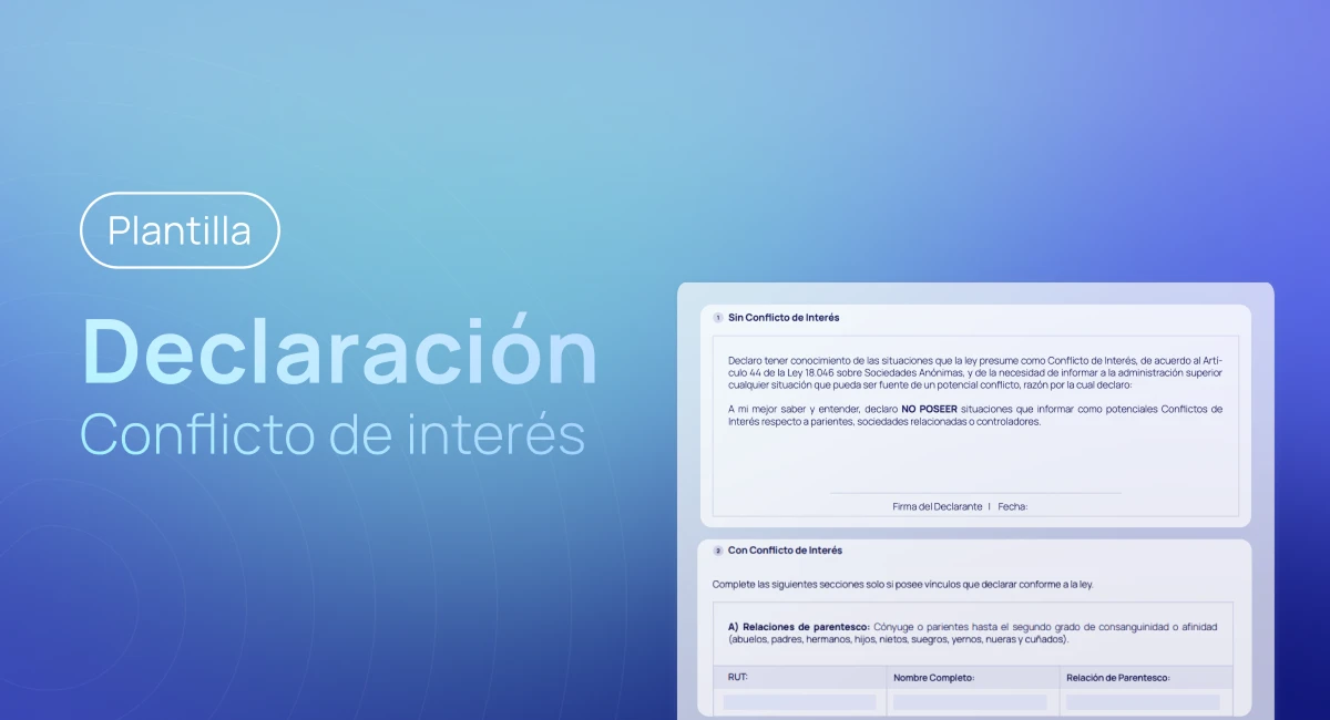 Vista previa de la plantilla Declaración Conflicto de Interés