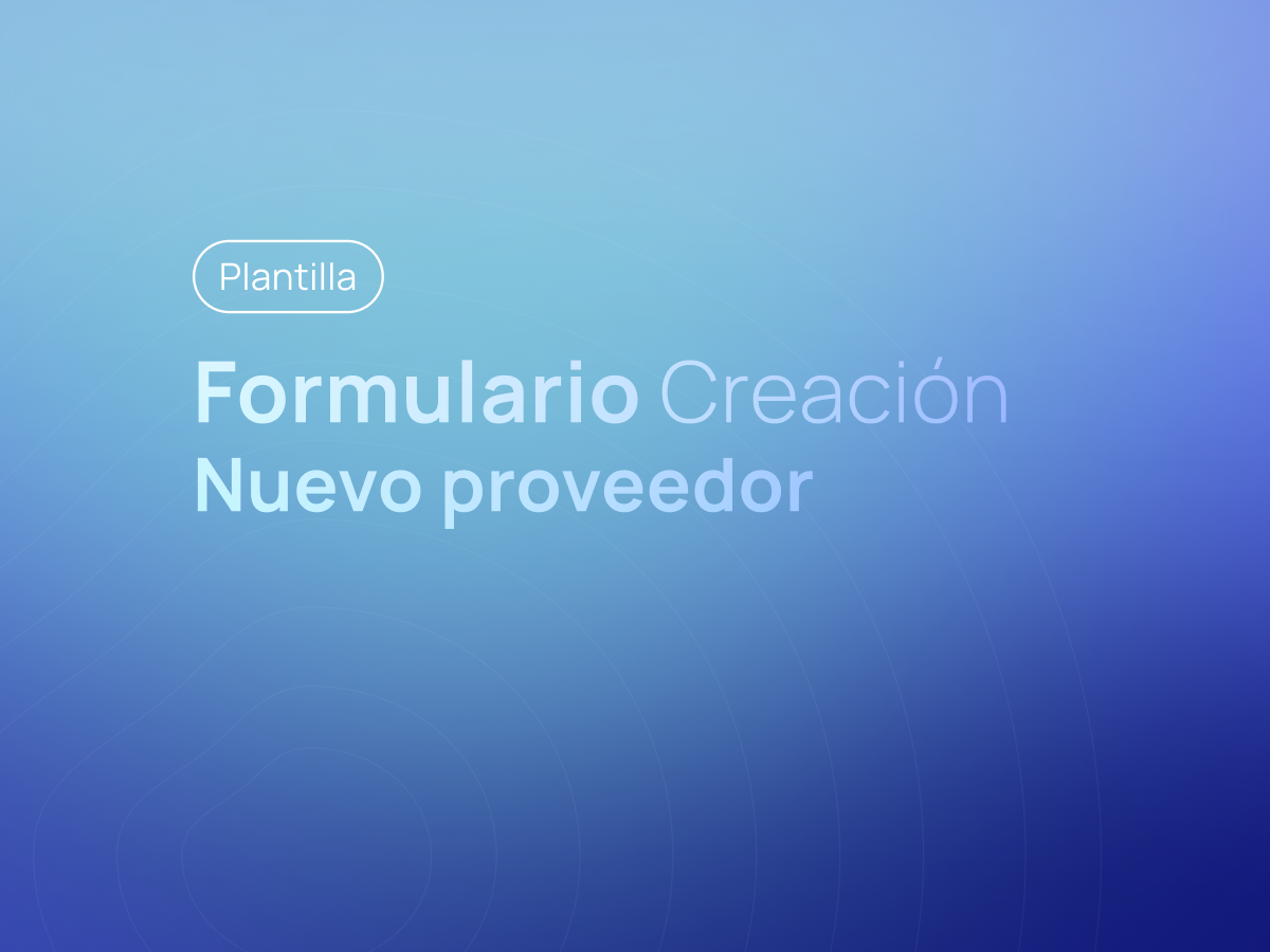 Plantilla Formulario de Creación de Proveedores
